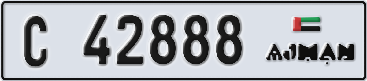 ajman License Plate Number 42888 Code C