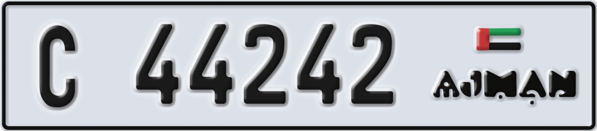 ajman License Plate Number 44242 Code C