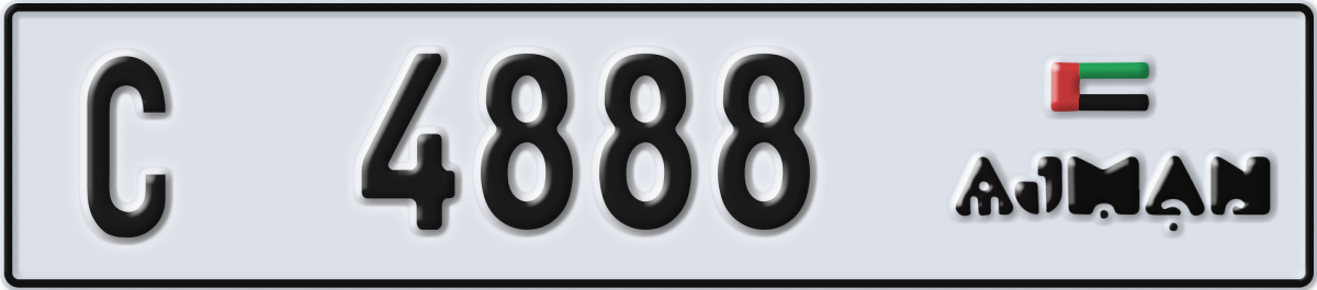 ajman License Plate Number 4888 Code C