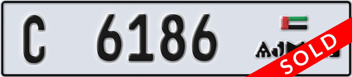 ajman License Plate Number 6186 Code C
