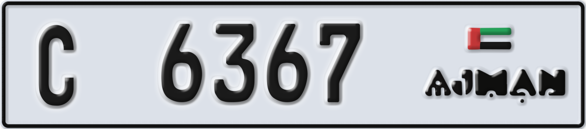 ajman License Plate Number 6367 Code C