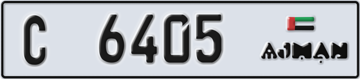 ajman License Plate Number 6405 Code C