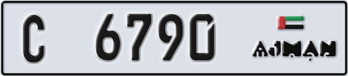 ajman License Plate Number 6790 Code C
