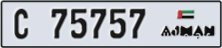 ajman - code - C - number -75757