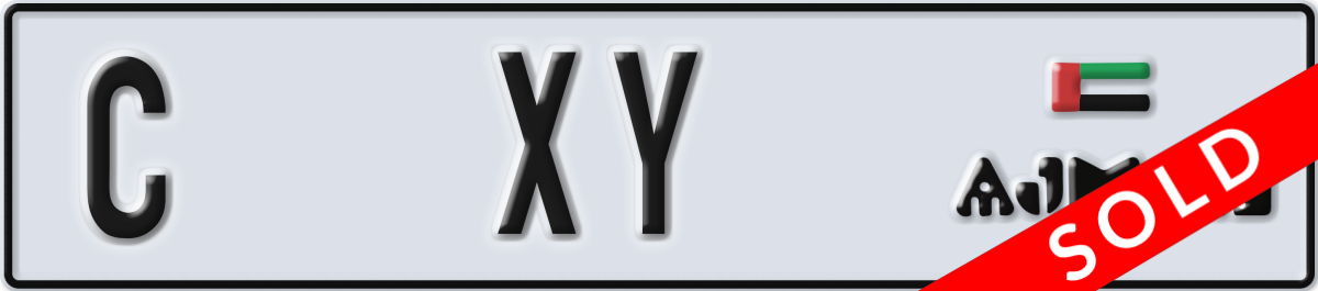 ajman License Plate Number XY Code C