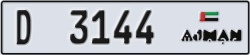 ajman - code - D - number -3144