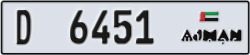 ajman - code - D - number -6451