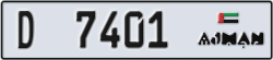 ajman - code - D - number -7401