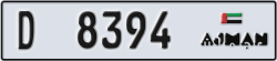ajman - code - D - number -8394