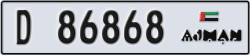 ajman - code - D - number -86868