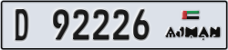 ajman - code - D - number -92226