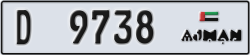 ajman - code - D - number -9738