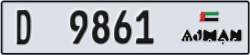 ajman - code - D - number -9861