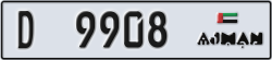 ajman - code - D - number -9908