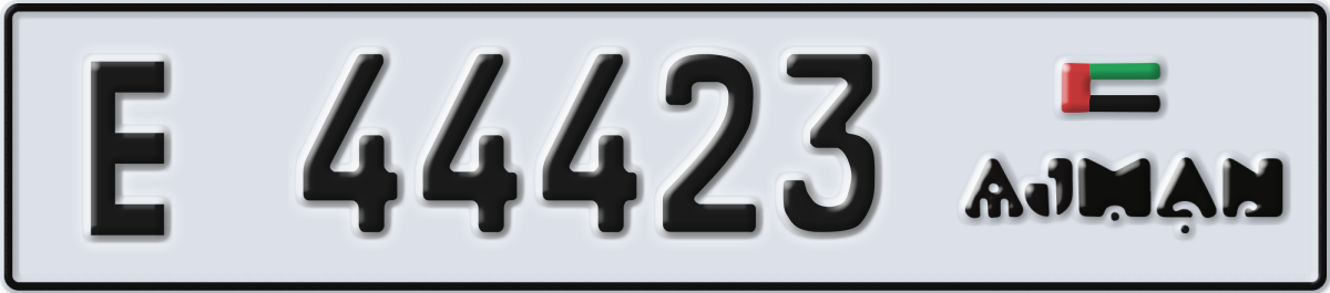 ajman License Plate Number 44423 Code E