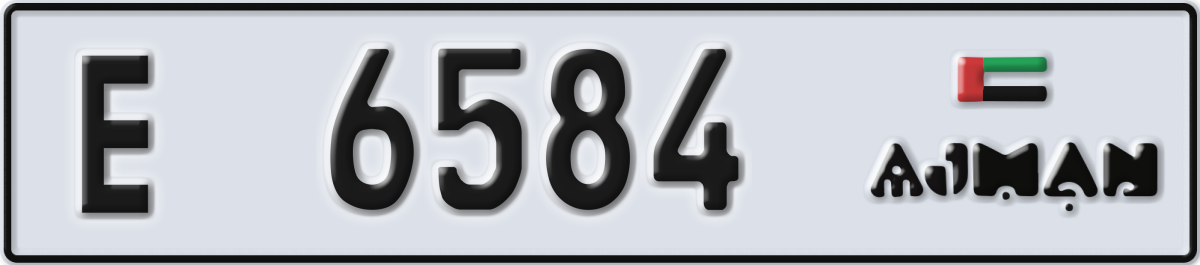 ajman License Plate Number 6663 Code E