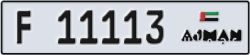 ajman - code - F - number -11113