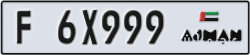 ajman - code - F - number -6X999