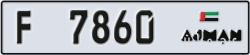 ajman - code - F - number -7860