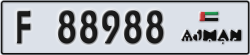 ajman - code - F - number -88988