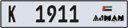 ajman - code - K - number -1911