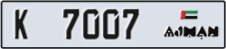 ajman - code - K - number -6928