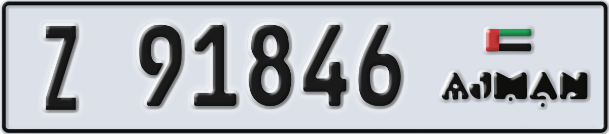 ajman License Plate Number 91846 Code Z