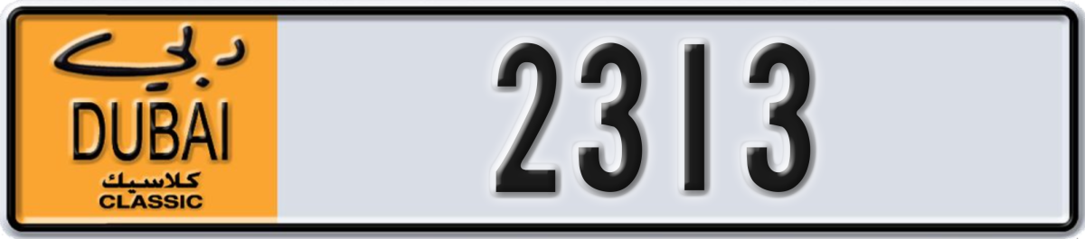 dubai classic License Plate Number 2313 Code NOC