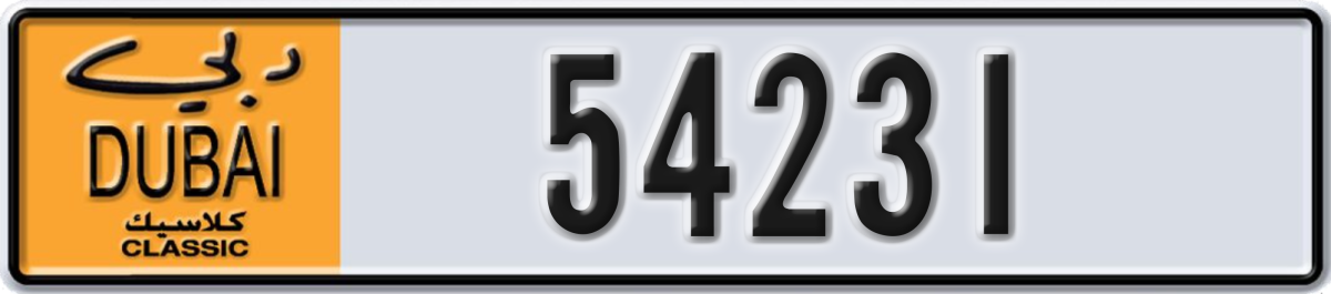 dubai classic License Plate Number 54231 Code NOC