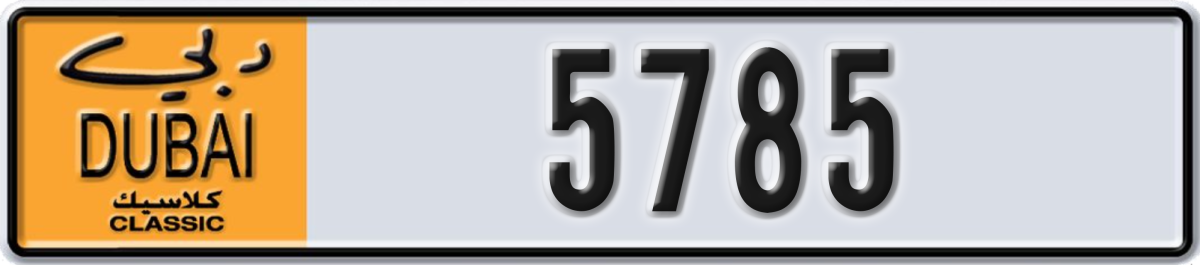 dubai classic License Plate Number 5785 Code NOC