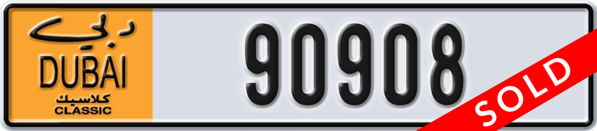 dubai classic License Plate Number 90908 Code NOC