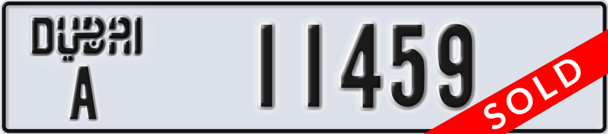 dubai License Plate Number 11459 Code A