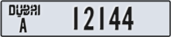dubai - code - A - number -12144