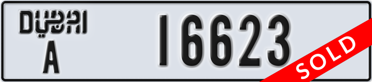 dubai License Plate Number 16702 Code A