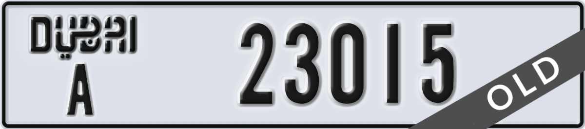 dubai License Plate Number 23015 Code A