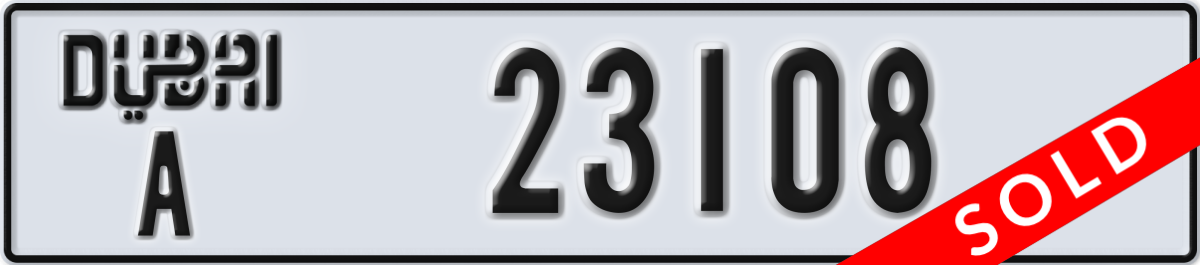 dubai License Plate Number 23108 Code A