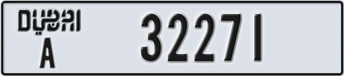 dubai License Plate Number 32271 Code A