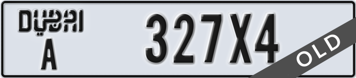 dubai License Plate Number 327X4 Code A