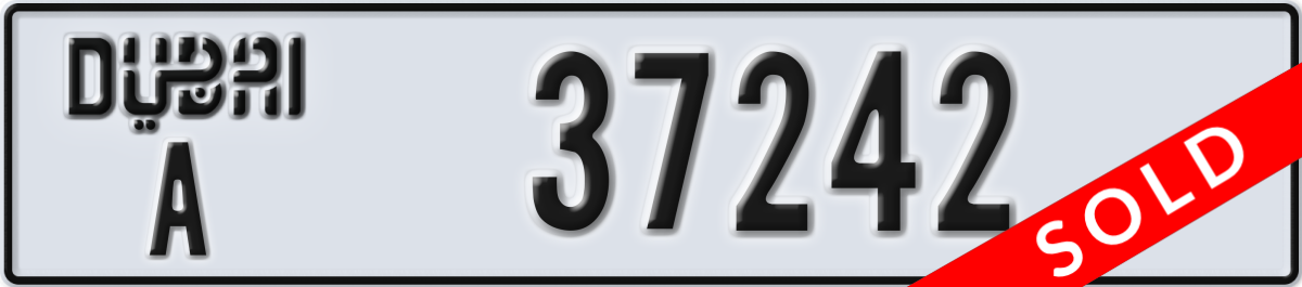 dubai License Plate Number 37321 Code A