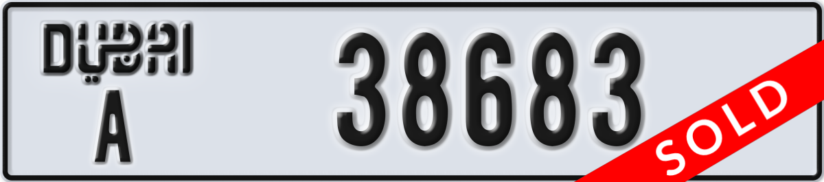 dubai License Plate Number 38683 Code A
