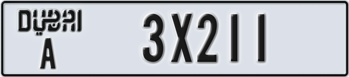 dubai License Plate Number 3X211 Code A