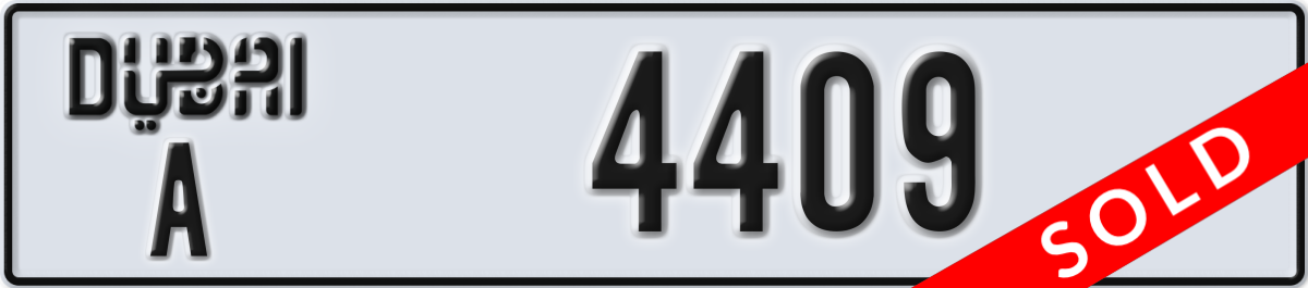 dubai License Plate Number 4409 Code A