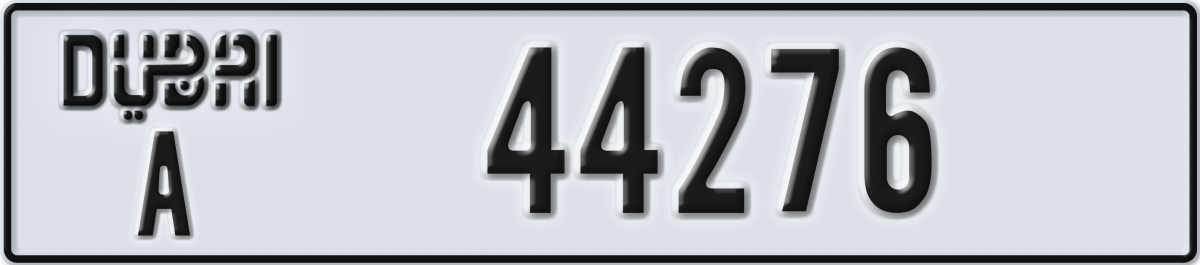 dubai License Plate Number 44276 Code A