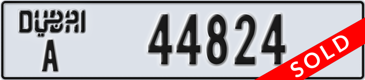 dubai License Plate Number 44824 Code A