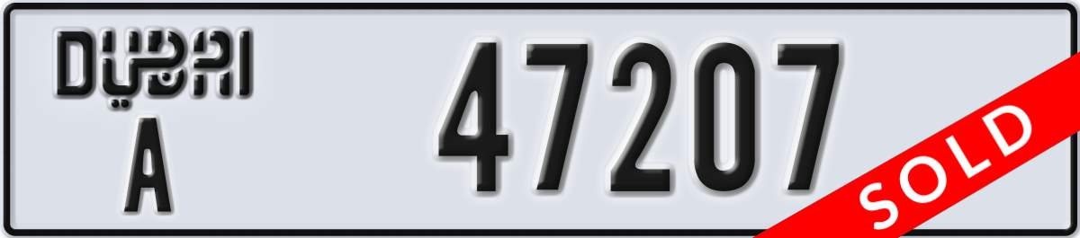 dubai License Plate Number 47286 Code A