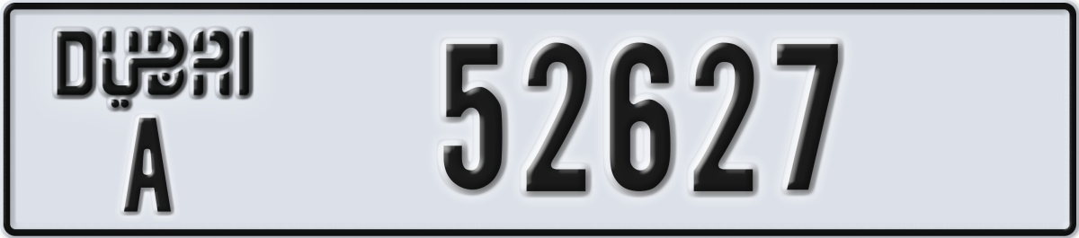 dubai License Plate Number 52627 Code A