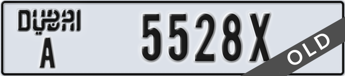 dubai License Plate Number 5528X Code A