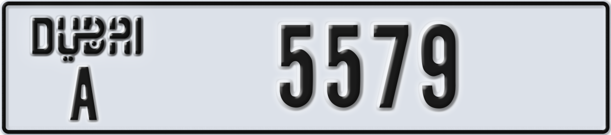 dubai License Plate Number 5579 Code A
