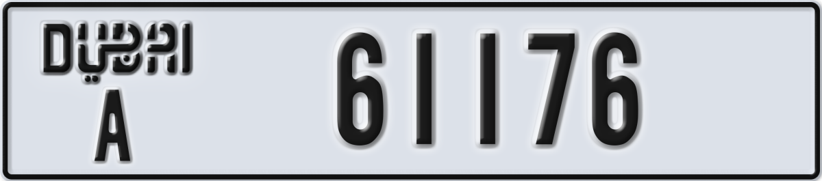 dubai License Plate Number 61176 Code A