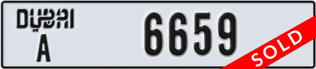 dubai License Plate Number 6659 Code A